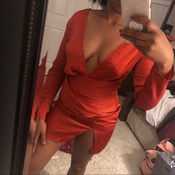 Missguided Burnt Orange Dress - Picture 4 of 4
